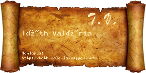 Tóth Valéria névjegykártya